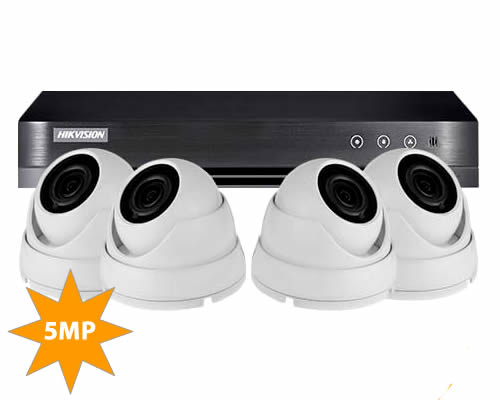 Aveesa 4 Camera 5MP Home CCTV Security System | DS-7204HUHI-K1 & 4x AV-722DXF-W5